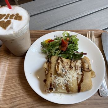 Cafe Bench - Mushroom and Turkey Crepe $12.25.   Chai Latte (Iced). $7.50 - Cafes Near Me - Flushing, New York