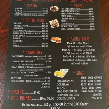 La Sierra BBQ - Menu Back - Barbeque Near Me - Roswell, New Mexico La Sierra BBQ - Menu Back - Barbeque Near Me - Roswell, New Mexico