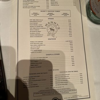 Manny's Steakhouse - Menu - Steakhouses Near Me - Minneapolis, Minnesota