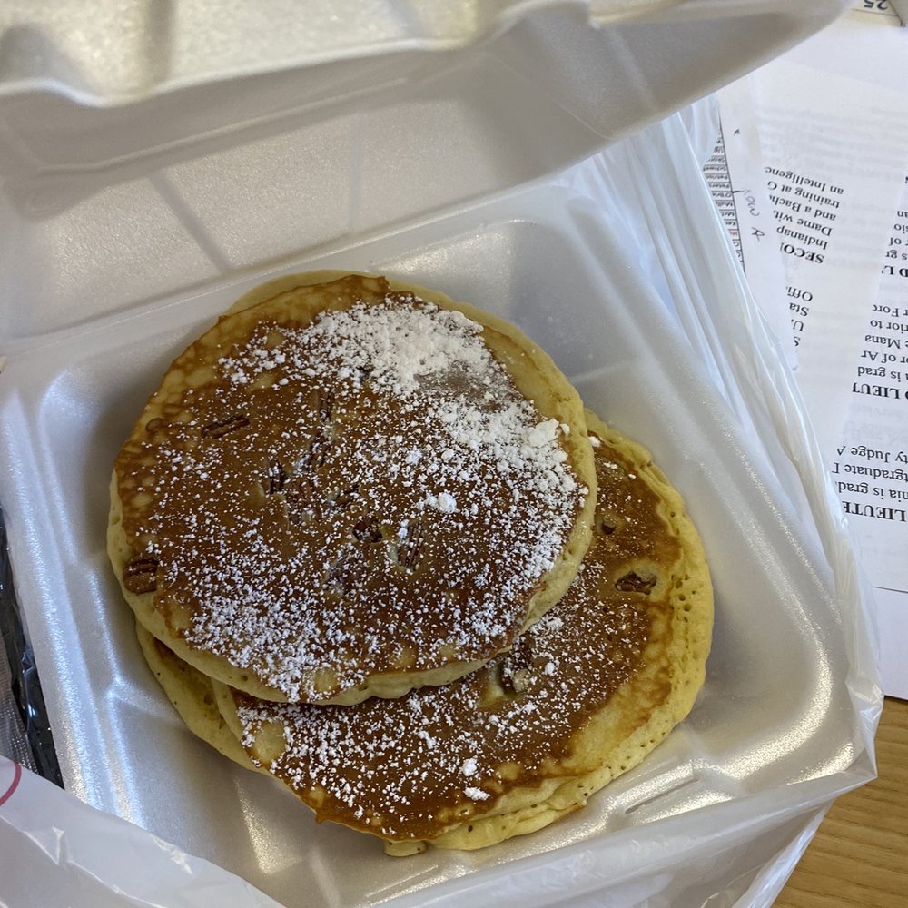 Pecan pancakes. Yeah had to get to go. Pecan pancakes. Yeah had to get to go.