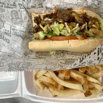 Charleys Cheesesteaks - Kentucky Bourbon Cheesesteak with Cajun Fries - Sandwiches Near Me - Lake Charles, Louisiana