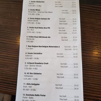 Smoke Brewing Company - Beer menu - Bars Near Me - Lee's Summit, Missouri Smoke Brewing Company - Beer menu - Bars Near Me - Lee's Summit, Missouri