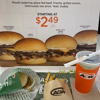 A&W - a tray of burgers and a drink - Fast Food Near Me - Richmond, British Columbia