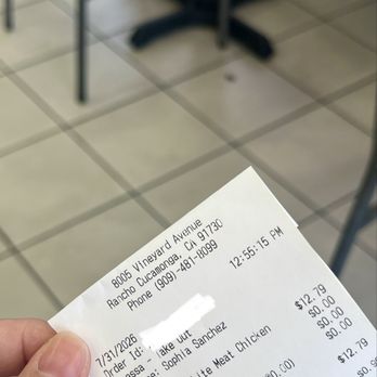 Flame Broiler - Proof of date on receipt with roach in background. - Fast Food Near Me - Rancho Cucamonga, California Flame Broiler - Proof of date on receipt with roach in background. - Fast Food Near Me - Rancho Cucamonga, California