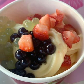 Menchie's Frozen Yogurt - Pineapple whip sorbet, strawberry's, bursting boba. - Ice Cream & Frozen Yogurt Near Me - Auburn, Washington Menchie's Frozen Yogurt - Pineapple whip sorbet, strawberry's, bursting boba. - Ice Cream & Frozen Yogurt Near Me - Auburn, Washington