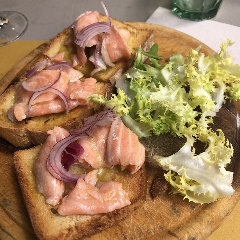 Gustaosteria - Salmon toast - Italian Near Me - Florence, FI Gustaosteria - Salmon toast - Italian Near Me - Florence, FI