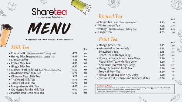 Menu photo 6 Sharetea Henderson, NV