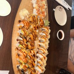 Sushi Ocean - Crazy roll, Happy Roll, Volcano Roll (our personal favorite) and ocean roll.