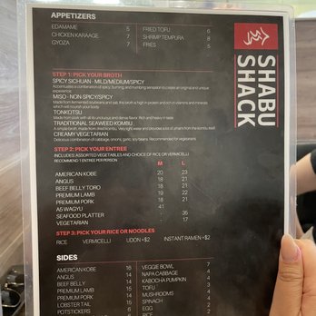 Shabu Shack - Menu 5/30/2022 - Japanese Near Me - Elk Grove, California