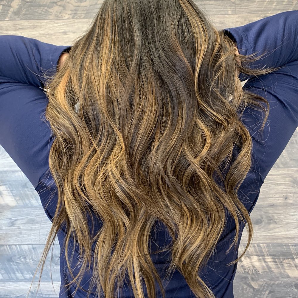 Blonde and Beyond - Root touch-up,  balayage coloring, hair cut and layered to perfection, Romantic Curls and hair styled - Hair Stylists Near Me - San Diego, California
