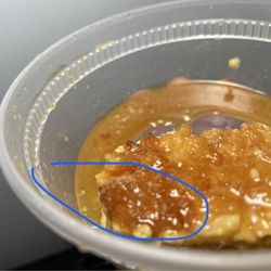 Margon - Maybe mold on corner piece of Flan. Something go me ill an hour later.