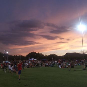 Crossroads At Silverbell District Park - Sunset with the crowd waiting for Marana's Fireworks. - Parks Near Me - Tucson, Arizona