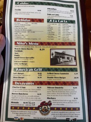 Menu photo 1 Sal's Mexican Restaurants Madera, CA