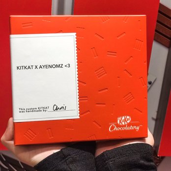 KITKAT Chocolatory - The personalized msg that you write on the sheet is on the box :) - Chocolatiers & Shops Near Me - Toronto, Ontario KITKAT Chocolatory - The personalized msg that you write on the sheet is on the box :) - Chocolatiers & Shops Near Me - Toronto, Ontario