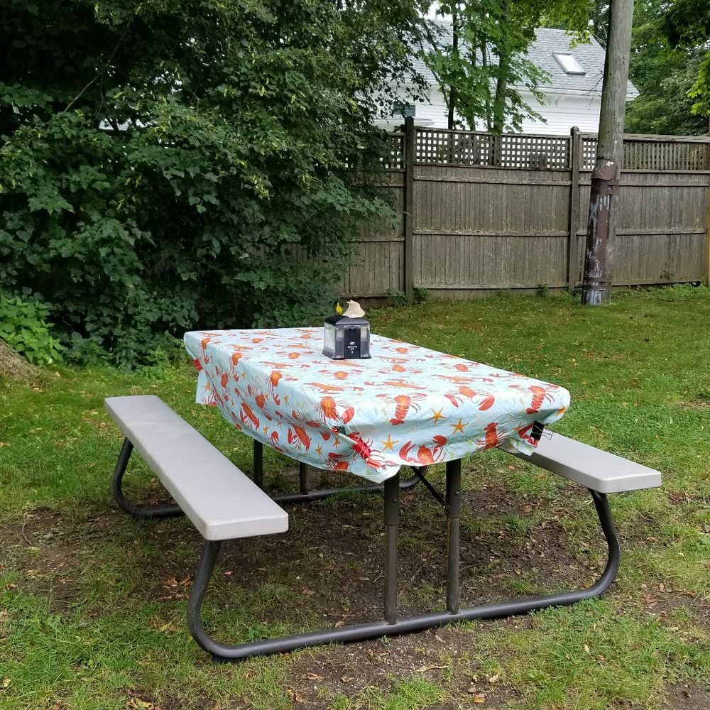 The Barking Claw - 2 tables they have set up to eat on - Hot Dogs Near Me - Falmouth, Massachusetts The Barking Claw - 2 tables they have set up to eat on - Hot Dogs Near Me - Falmouth, Massachusetts