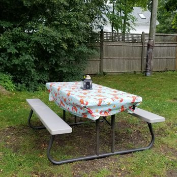 The Barking Claw - 2 tables they have set up to eat on - Hot Dogs Near Me - Falmouth, Massachusetts The Barking Claw - 2 tables they have set up to eat on - Hot Dogs Near Me - Falmouth, Massachusetts