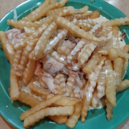 Pony sized Turkey Horseshoe sandwich. Pony is less fries and cheese sauce and $1 cheaper than a Horseshoe.