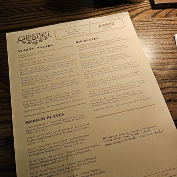Chestnut - Menu. - New American Near Me - Asheville, North Carolina Chestnut - Menu. - New American Near Me - Asheville, North Carolina