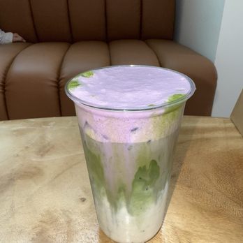 On10 - matcha latte with miso brown sugar syrup and ube cold foam - Japanese Near Me - Atlanta, Georgia On10 - matcha latte with miso brown sugar syrup and ube cold foam - Japanese Near Me - Atlanta, Georgia