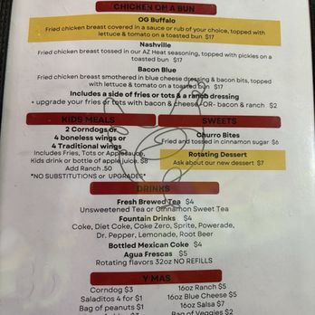 Wings Y Mas - Menú - Chicken Wings Near Me - Tucson, Arizona