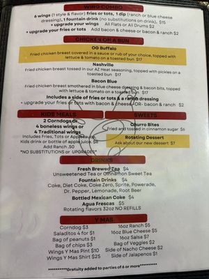 Menu photo 3 Wings Y Mas Tucson, AZ Menu photo 3 Wings Y Mas Tucson, AZ
