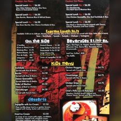 El Palenque - Here is the menu showing what I ordered.