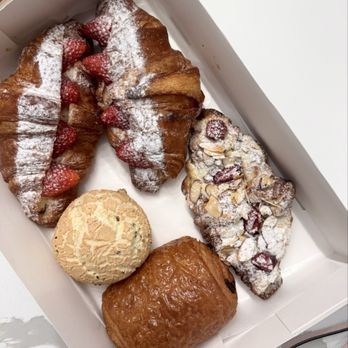 Paris Baguette - Strawberry Croissant, Raspberry Almond Croissant, Pain au Chocolat, Sesame Ball - Bakeries Near Me - Buena Park, California