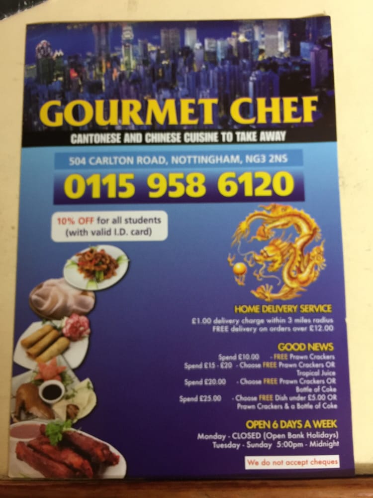 GOURMET CHEF CHINESE TAKE AWAY Updated August 2024 18 Photos 504 Carlton Road, Nottingham
