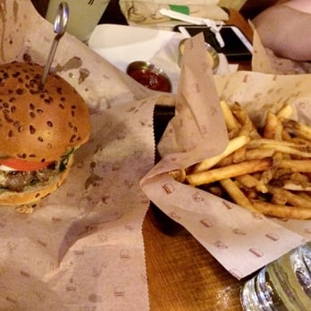 Bareburger - Forest Hills - The County Fair Bison Burger with basket of fries, excellent! - Burgers Near Me - Forest Hills, New York