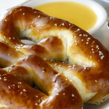Shore Grille - Giant Bavarian Pretzel with Queso Dip & Spicy Sweet Mustard - American Near Me - San Pedro, California Shore Grille - Giant Bavarian Pretzel with Queso Dip & Spicy Sweet Mustard - American Near Me - San Pedro, California