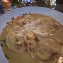 Shrimp ravioli with lobster cream  sauce