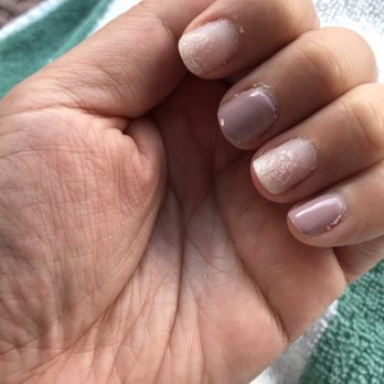 Gem Nail Bar - My nails were previously done rounded & pointy. He cut the rounded pointy part off and made them back to square. - Nail Salons Near Me - Long Beach, California