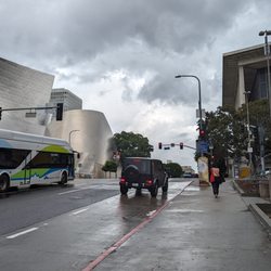 The Music Center - Walt Disney Concert Hall on the left, Dorothy Chandler Pavilion on the right