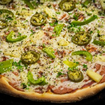 Bondi's Pizza - 650º Vegan Spicy Vegan Cheese by Daiya, Pineapple, jalapeno, green pepper, vegan pepperoni. - Pizza Near Me - London, Ontario Bondi's Pizza - 650º Vegan Spicy Vegan Cheese by Daiya, Pineapple, jalapeno, green pepper, vegan pepperoni. - Pizza Near Me - London, Ontario