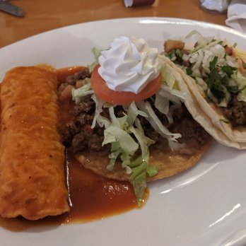 O’Manny’s Mexican Restaurant - Combination Mexicana...beef enchilada, tostada and taco. Beef very wet and couldn't pick up taco from falling apart. - Mexican Near Me - Chicago, Illinois O’Manny’s Mexican Restaurant - Combination Mexicana...beef enchilada, tostada and taco. Beef very wet and couldn't pick up taco from falling apart. - Mexican Near Me - Chicago, Illinois