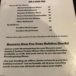 Smoke Stx - Drink menu