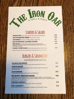 Menu photo 4 The Iron Oar Pub & Grill Riverdale, ND