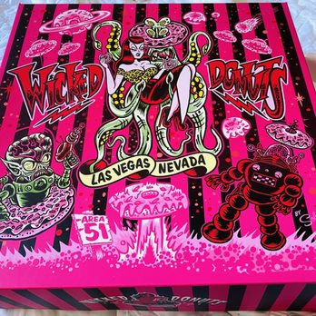 Wicked Donuts - High quality box, my daughter cut the top because of the cool artwork - Donuts Near Me - Las Vegas, Nevada Wicked Donuts - High quality box, my daughter cut the top because of the cool artwork - Donuts Near Me - Las Vegas, Nevada