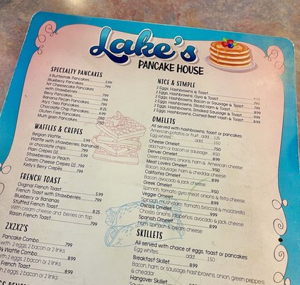 Menu photo 5 Lake's Pancake House Antioch, IL