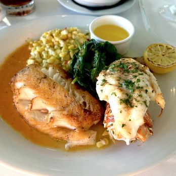 Flagler Steakhouse - Sea bass with lobster tail add on. Cooked to perfection. - Steakhouses Near Me - Palm Beach, Florida