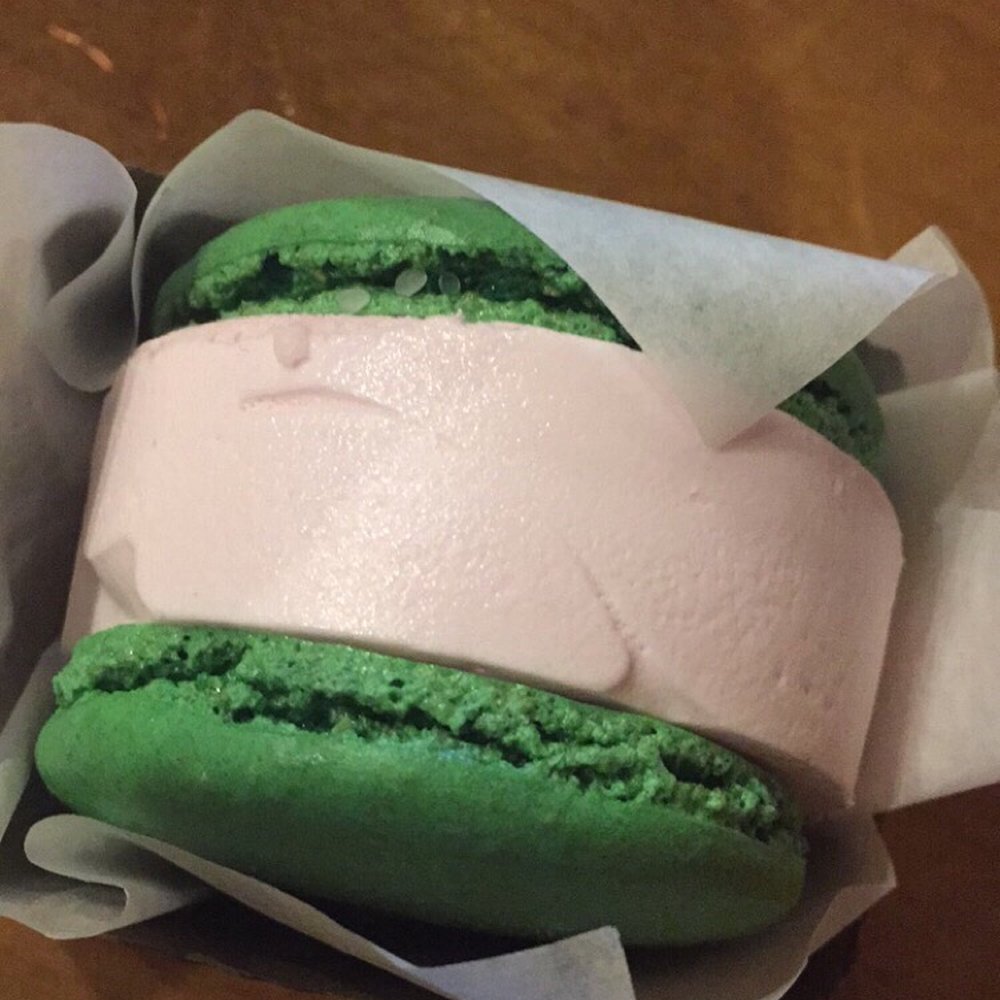 Boiling Point - Strawberry ice cream macaron. Very small :( - Hot Pot Near Me - Fremont, California