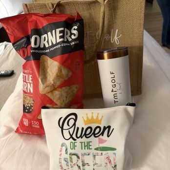 TMI Golf & Travel - Welcome gift bags. Lots of golf goodies and snacks for our trip. So cute! - Travel Agents Near Me - Henderson, Nevada TMI Golf & Travel - Welcome gift bags. Lots of golf goodies and snacks for our trip. So cute! - Travel Agents Near Me - Henderson, Nevada