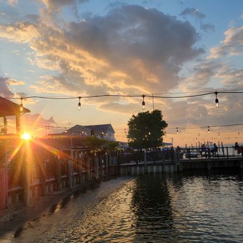 Proving Ground Waterfront Dining - The sun is setting - Tiki Bars Near Me - Highlands, New Jersey