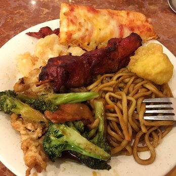 Peking China Buffet - My typical buffet plate - lo mein, broccoli chicken, coconut shrimp, crab Rangoon, chicken on a stick, pizza. Zero points for plating, haha. - Buffets Near Me - Plainfield, Indiana Peking China Buffet - My typical buffet plate - lo mein, broccoli chicken, coconut shrimp, crab Rangoon, chicken on a stick, pizza. Zero points for plating, haha. - Buffets Near Me - Plainfield, Indiana
