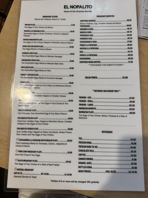 Menu photo 2 El Nopalito's Galveston, TX