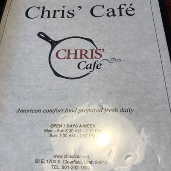 Chris' Cafe - Menu cover - Cafes Near Me - Clearfield, Utah