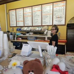 Menu... behind and above the counter