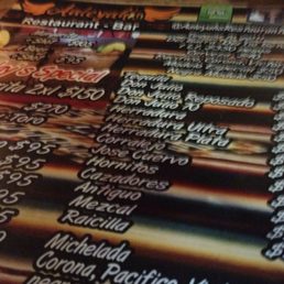 Menu in candle light