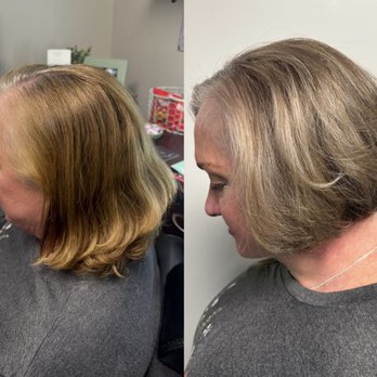 Sarah Beth the Stylist - A Gray transformation! From color to silver! - Hair Stylists Near Me - Salem, New Hampshire Sarah Beth the Stylist - A Gray transformation! From color to silver! - Hair Stylists Near Me - Salem, New Hampshire