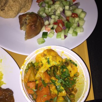 Palette Indian Kitchen - Fried Potatoes, cucumber salad, mix veg bowl It's all soooo good. - Indian Near Me - Spring, Texas